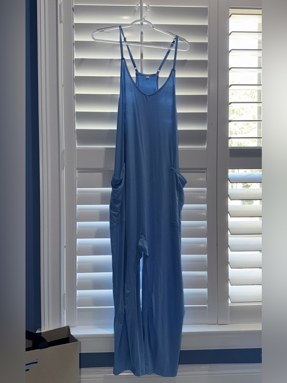 Amazon Blue Sleeveless Jumpsuit with Side Pockets